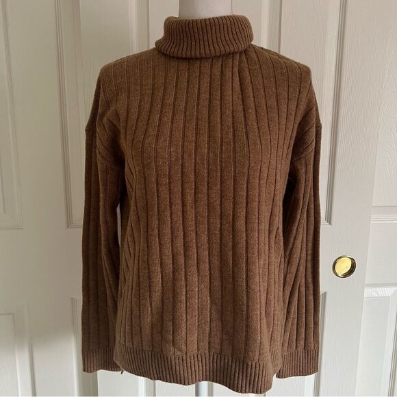 Theory Wool & Cashmere-Blend Tunic Sweater Brown size p / US 0 NEW MSRP $375 - Picture 3 of 8